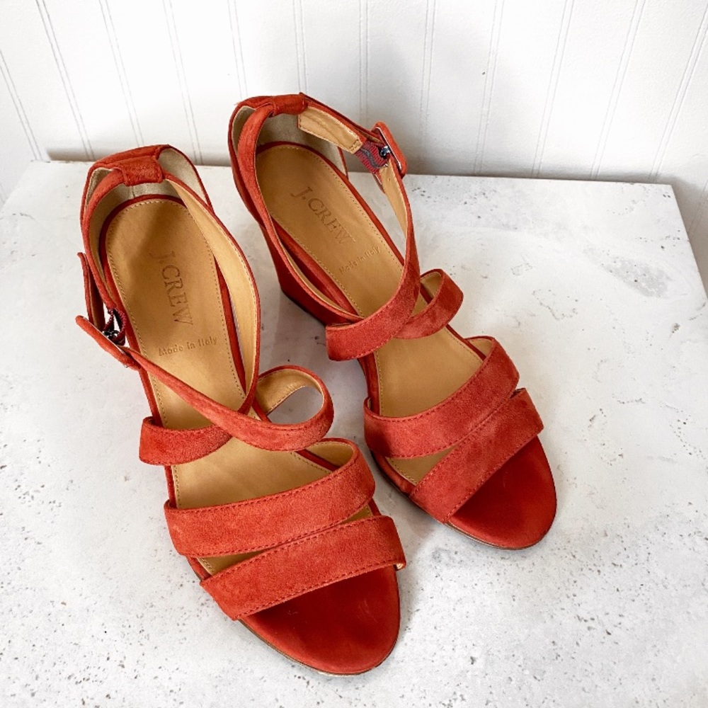 J.crew Orange Suede Sandals